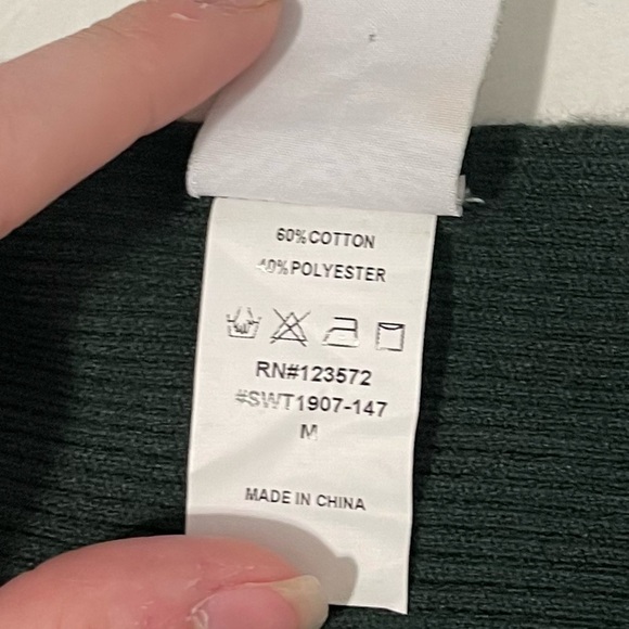 Northern Angel Green Black Striped Ribbed Knit Sweater Size Medium - Picture 5 of 6